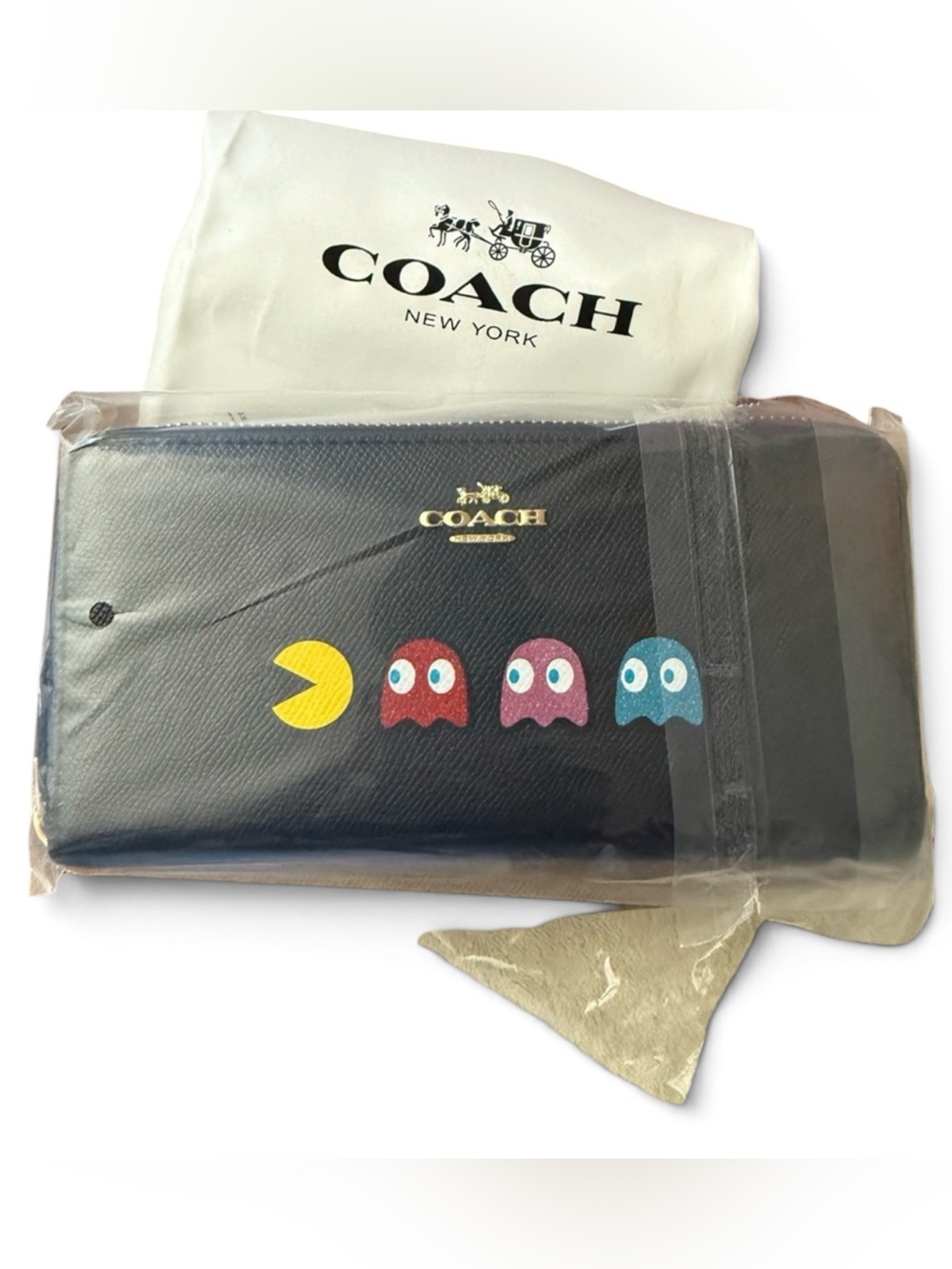 Coach X Pac-Man accordion zip wallet zip around wallet w/ dust bag NWT F55736 - Picture 13 of 13